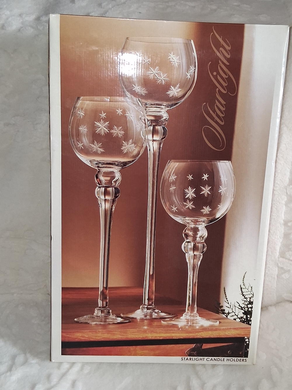 Kirklands Clear Etched Glass Starlight Candle Holders – Set of 3